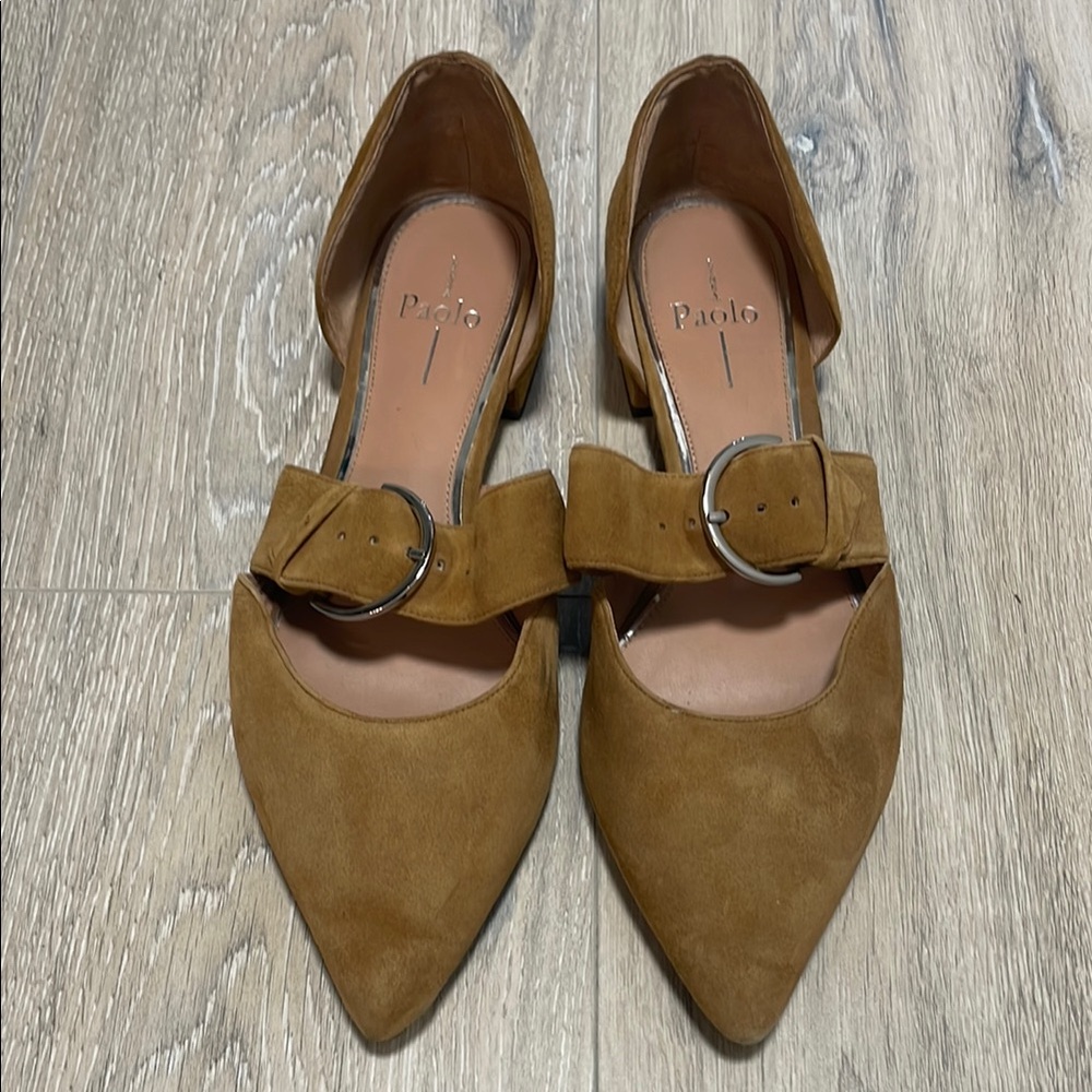 Paolo Women's Tan Suede Flats